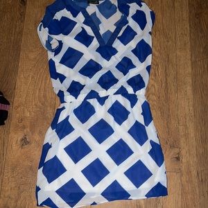 Maude size small blue and white dress
